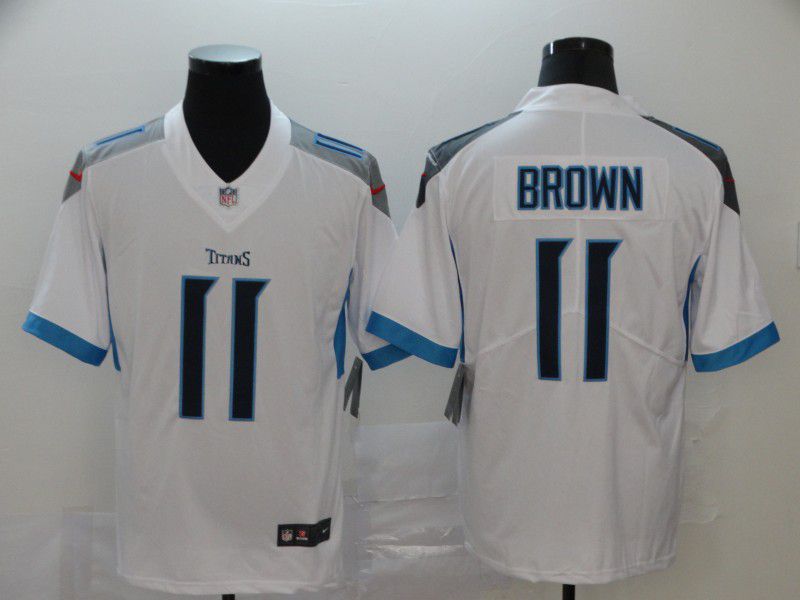 Men Tennessee Titans 11 Brown White New Nike Vapor Untouchable Limited NFL Jersey